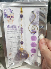 Load image into Gallery viewer, Angelica-the-Intuitive-Amethyst-Skull-Crystal-Energy-Enhancer-Stone-Hanger-Suncatcher-Ornament