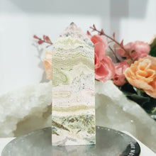 Load image into Gallery viewer, Rhodochrosite Crystal Tower Stone 80mm 1 LIGHTER IN COLOUR