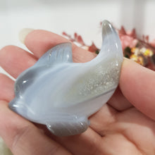 Load image into Gallery viewer, DOLPHIN Druzy Agate Crystal Carving Stone 50mm 6
