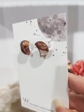 Load image into Gallery viewer, moon fire quartz stud earrings