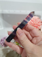 Load image into Gallery viewer, Fluorite WAND tower point Crystal Carving Stone
Inspires stability and grounding
Beautiful Fluorite Wand /Tower. Colours are just lovely