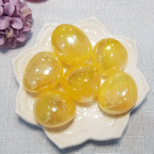 Load image into Gallery viewer, Titanium Aura Quartz Yellow Crystal Tumble Stone 25mm - 30mm