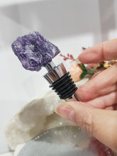 Load image into Gallery viewer, Amethyst Bottle Stopper Raw Crystal Stone 90mm 2 STONE A LITTLE SCUFFED