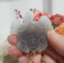 Load image into Gallery viewer, TURTLE Druzy Agate Crystal Carving Stone 50mm 4