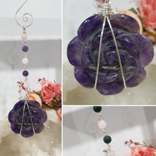 Load image into Gallery viewer, Intuitive-rose-crystal-energy-enhancer-stone-ornament-hanger-suncatcher-moonlight-crystals-australia