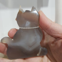Load image into Gallery viewer, Cat-Agate-Crystal-Carving-Stone-with-Rose-Quartz-collar-Moonlight-Crystals-Australia