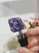 Load image into Gallery viewer, Amethyst Bottle Stopper Raw Crystal Stone 90mm 2 STONE A LITTLE SCUFFED