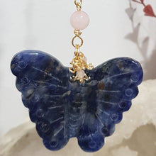Load image into Gallery viewer, Butterfly-of-Love-and-Stability-Sodalite-Stone-Crystal-Energy-Enhancer-Suncatcher-Hanger-Ornament-Moonlight-Crystals-Australia