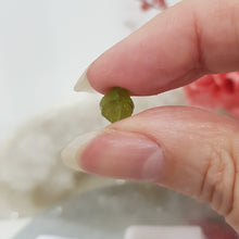 Load image into Gallery viewer, Peridot Crystal Gemstone Small Roughs / Specimen in display case 6mm / .60 carat (approx) 2 SUPER AFFORDABLE!