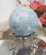Load image into Gallery viewer, Celestite-Sphere-on-Stand-Crystal-Stone-Moonlight-Crystals-Australia