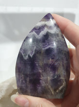 Load image into Gallery viewer, Amethyst Chevron Flame Tower Crystal Carving Stone
INSPIRES INTUITION AND SPIRITUALITY
Beautiful Amethyst Crystal Flame Tower Stone Carving.