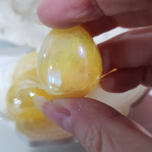 Load image into Gallery viewer, Titanium Aura Quartz Yellow Crystal Tumble Stone 25mm - 30mm