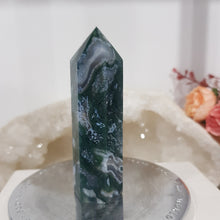 Load image into Gallery viewer, moss agate point crystal tower