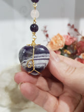 Load image into Gallery viewer, The-Intuitive-Heart-Crystal-Energy-Enhancer-Stone-Amethyst-Heart-Hanger-Suncatcher-Ornament-Moonlight-Crystals-Australia