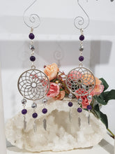 Load image into Gallery viewer, The-Dream-Catcher-of-Insight-and-Protection-Amethyst-Crystal-Energy-Enhancer-Suncatcher-Ornament-Hanger-Amethyst-Gemstone-Healing-Moonlight-Crystals-Australia
