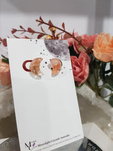 Load image into Gallery viewer, Moon Fire Quartz Crystal STUD EARRINGS Gemstone 12mm E82
