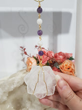 Load image into Gallery viewer, ENCHANTED LOTUS - PURITY | POWER | SPIRITUALITY - Quartz Lotus Carving gold Crystal Energy Enhancer© / Hanger / Ornament / Sun Catcher 200mm