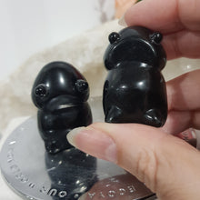 Load image into Gallery viewer, PEEN / DOODLE Black Obsidian Crystal Carving Gemstone 40mm