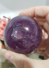 Load image into Gallery viewer, Purple-Fluorite-Crystal-Sphere-Carving-Stone-Moonlight-Crystals-Australia