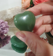 Load image into Gallery viewer, Gorgeous Aventurine Heart Worry Stone Crystal Carving Stone. Promotes stability & Creativity. Place in your pocket or bag to relieve stress and anxiety.