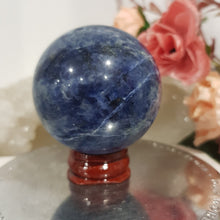 Load image into Gallery viewer, Sodalite Sphere Crystal Carving Stone 50mm 12 LINES INCLUSIONS