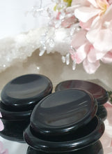 Load image into Gallery viewer, Worry Stone" Black Obsidian Crystal Carving Stone.
INSPIRES PROTECTION AND BALANCE