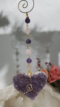 Load image into Gallery viewer, Soul-Connector-Attractor-Crystal-Energy-Enhancer-Amethyst-Stone-Suncatcher-Hanger-Ornament-Moonlight-