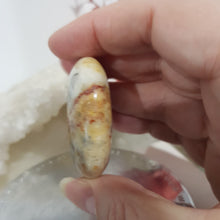 Load image into Gallery viewer, Crazy Lace Agate Palm Stone Crystal Carving 45mm 2