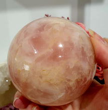 Load image into Gallery viewer, Lovely polished Quartz Diamond Crystal Carving on Rose Gold stand. Quartz Stone. This has been discounted due to a crack in diamond.