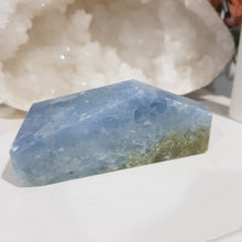 Load image into Gallery viewer, Blue Calcite Freeform Crystal Carving Stone 90mm 1 SMALL CHIPS BUT GLORIOUS FREEFORM