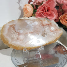 Load image into Gallery viewer, Pink Amethyst / Flower Agate Crystal Slab on Stand Stone 100mm 13