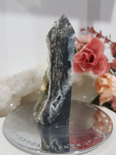 Load image into Gallery viewer, Black Sphalerite Crystal Point Tower Stone 90mm 16 SO SPARKLY!