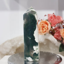 Load image into Gallery viewer, moss-agate-crystal-point-stone-tower