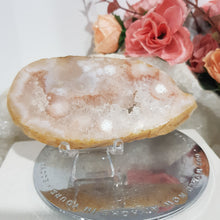Load image into Gallery viewer, Pink Amethyst / Flower Agate Crystal Slab on Stand Stone 100mm 13