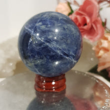 Load image into Gallery viewer, Sodalite Sphere Crystal Carving Stone 50mm 12 LINES INCLUSIONS