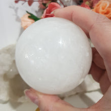 Load image into Gallery viewer, Quartz Sphere Crystal Carving on gold stand 75mm 16 STUNNING LARGE