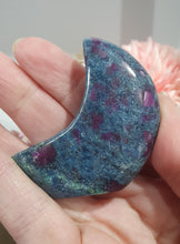 Load image into Gallery viewer, Lovely Moon Ruby in Kyanite Crystal Carving Stone. This is Freestanding. Inspires communication and manifestation.