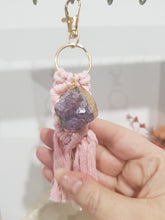 Load image into Gallery viewer, Keyring-Amethyst-Macrame-Key-Ring-Stone-Crystal-Moonlight-Crystals-Australia