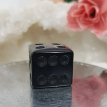 Load image into Gallery viewer, Die Dice Crystal Carving Black Obsidian Gemstone stone 20mm 3