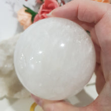 Load image into Gallery viewer, Quartz Sphere Crystal Carving on gold stand 75mm 16 STUNNING LARGE