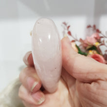 Load image into Gallery viewer, Heart Rose Quartz Crystal Carving Stand 70mm 11 LOVELY SHINE / UNEVEN COLOUR