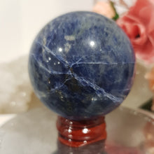 Load image into Gallery viewer, Sodalite Sphere Crystal Carving Stone 50mm 12 LINES INCLUSIONS