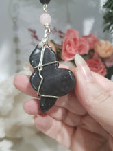 Load image into Gallery viewer, "SERPENT OF TRANSFORMATION" Black Obsidian Snake Stone Silver Crystal Energy Enhancer© | Hanger | Ornament | Suncatcher 200mm | Inspires Change, Healing & Protection