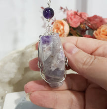 Load image into Gallery viewer, The-heart-and-the-spirit-crystal-energy-enhancer-amethyst-stone-suncatcher-ornament-hanger