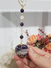 Load image into Gallery viewer, The-Intuitive-Heart-Crystal-Energy-Enhancer-Stone-Amethyst-Heart-Hanger-Suncatcher-Ornament-Moonlight-Crystals-Australia