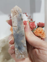 Load image into Gallery viewer, Pink Amethyst / Flower Agate Crystal Tower Obelisk Stone 105mm 2 GORGEOUS