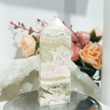 Load image into Gallery viewer, Rhodochrosite Crystal Tower Stone 80mm 1 LIGHTER IN COLOUR