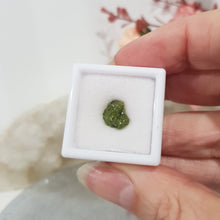 Load image into Gallery viewer, Peridot Crystal Gemstone Small Roughs / Specimen in display case 8mm / .70 carat (approx) 3 SUPER AFFORDABLE!