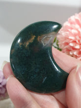 Load image into Gallery viewer, Moon Moss Agate Crystal Carving Stone on Stand 50mm | Inspires Tranquility and Grounding