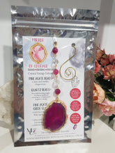 Load image into Gallery viewer, Mirror-of-Courage-Pink-Agate-Geode-Slice-Stone-Crystal-Energy-Enhancer-Hanger-Suncatcher-Ornament-Moonlight-Crystals-Australia-Crystal-Suncatchers-Crystal-Hangers-Crysal-Ornaments-Christmas-Ornaments